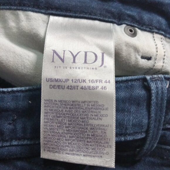 NYDJ Dark Denim Wash Barbara Bootcut Extra Long LiftXTuck Tech Jeans Women's 12 - Picture 5 of 12